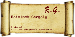 Reinisch Gergely névjegykártya